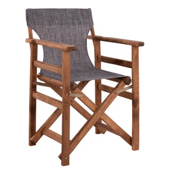 Director's chair Limnos Walnut with textline Grey FK10368.10
