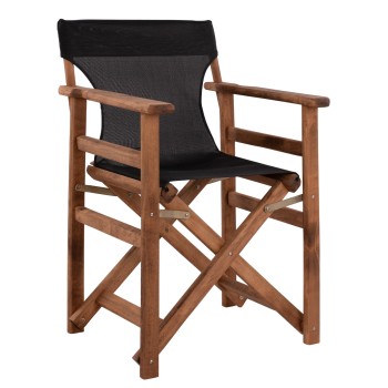 Director's chair Limnos Walnut with textline Black FK10368.05