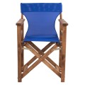 Director's chair Limnos Walnut with textline Blue FK10368.01 Director's chair Limnos Walnut with textline Blue FK10368.01