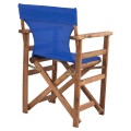 Director's chair Limnos Walnut with textline Blue FK10368.01 Director's chair Limnos Walnut with textline Blue FK10368.01