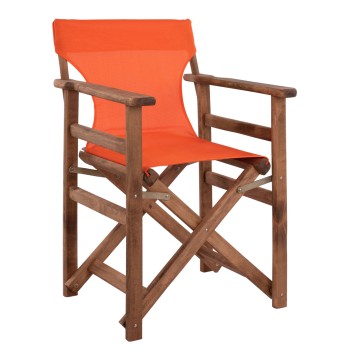 Director's chair Limnos Walnut with textline Orange FK10368.02