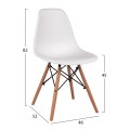 Chair with wooden legs and seat Twistn PP White FK8460.01 46x50x82 cm Chair with wooden legs and seat Twistn PP White FK8460.01 46x50x82 cm