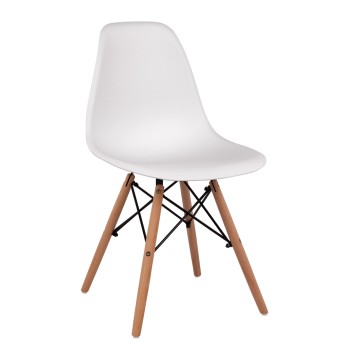 Chair with wooden legs and seat Twistn PP White FK8460.01 46x50x82 cm