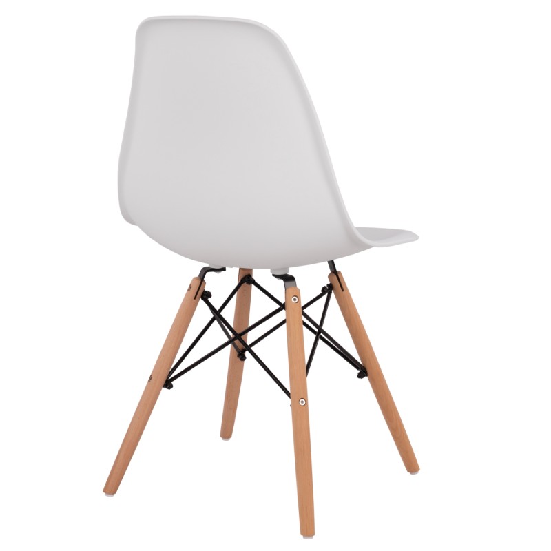Chair with wooden legs and seat Twistn PP White FK8460.01 46x50x82 cm Chair with wooden legs and seat Twistn PP White FK8460.01 46x50x82 cm