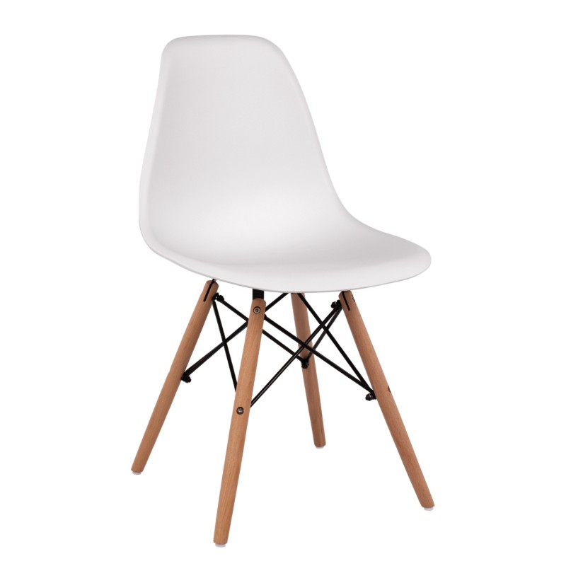 Chair with wooden legs and seat Twistn PP White FK8460.01 46x50x82 cm Chair with wooden legs and seat Twistn PP White FK8460.01 46x50x82 cm