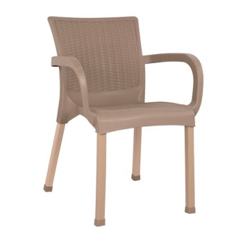 Armchair Polypropylene rattan leg Alu FK5591.02 Cappuccino 60x60x82 cm