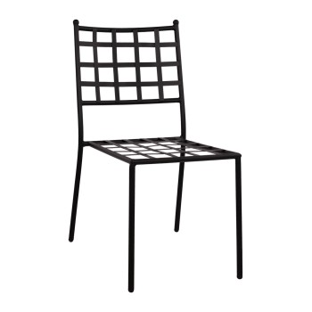 Metallic chair FK5509 in black color 46x58x88  cm