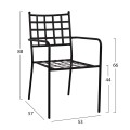 Metallic Armchair FK5508 Black color 46x58x88 cm Metallic Armchair FK5508 Black color 46x58x88 cm