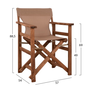 Director's chair Limnos Walnut with textline mocha FK10368.04 Director's chair Limnos Walnut with textline mocha FK10368.04