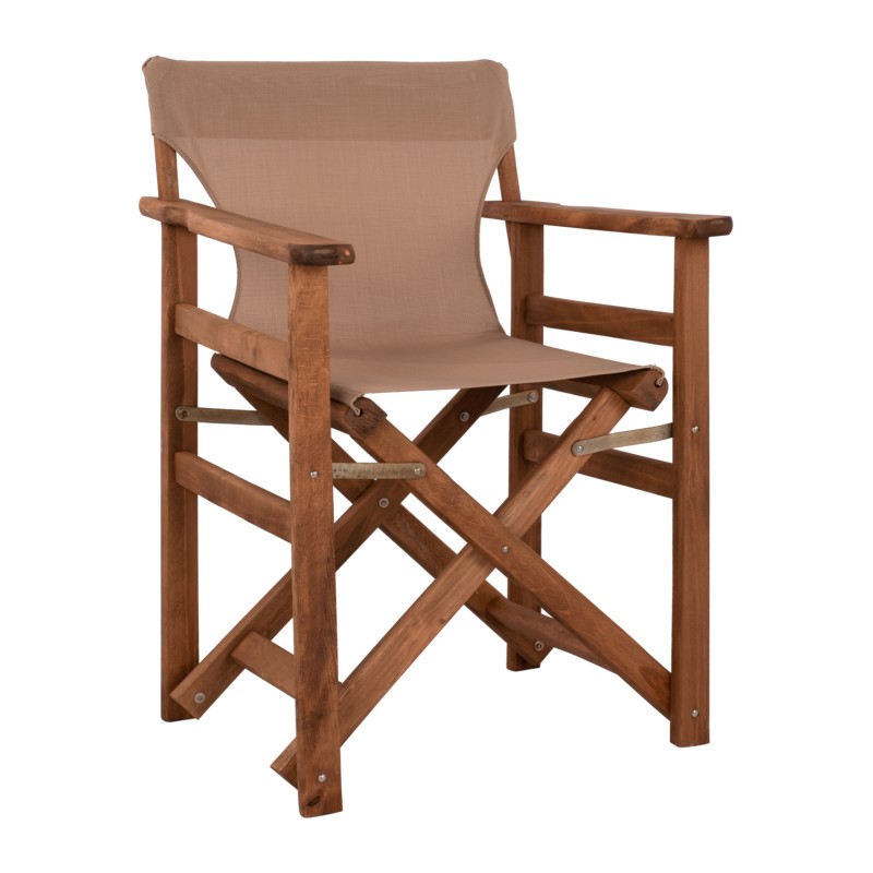 Director's chair Limnos Walnut with textline mocha FK10368.04 Director's chair Limnos Walnut with textline mocha FK10368.04