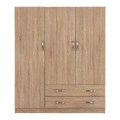 Wardrobe 3Door with 2Drawers FK384.02 Sonama 150x55x180cm Wardrobe 3Door with 2Drawers FK384.02 Sonama 150x55x180cm