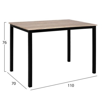 Set 5 pieces Table sonama with black legs & Vanessa black chairs FK11002.02 110x70x76 cm Set 5 pieces Table sonama with black legs & Vanessa black chairs FK11002.02 110x70x76 cm