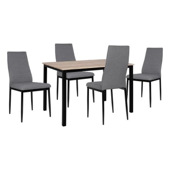 Set 5 peices Table Sonama with black legs and & metallic chairs Lady FK11009 110x70x76 cm