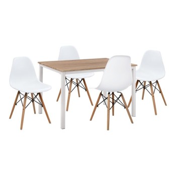 Set 5 pieces Table sonama & chairs PPn Twist White Seat FK11014 110x70x76 cm
