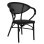 Aluminum Armchiar Bamboo Look Black with textline FK5025.02 59x60x82 cm