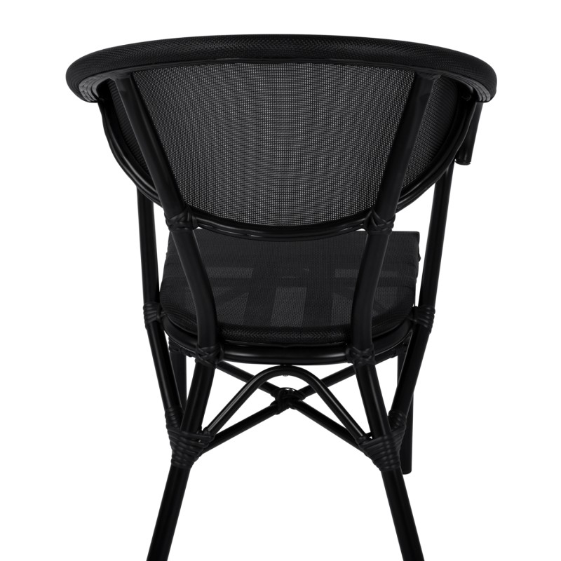 Aluminum Armchiar Bamboo Look Black with textline FK5025.02 59x60x82 cm Aluminum Armchiar Bamboo Look Black with textline FK5025.02 59x60x82 cm