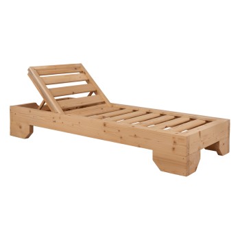 Sunbed Wooden Heavy Duty Macedonia FK5646.03 Natural Impregnation 204x77.5x29cm