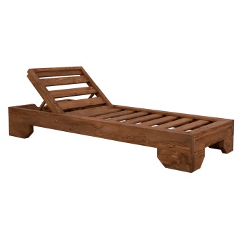 Sunbed Wooden Heavy-duty Macadonia FK5646.01 Walnut 204X77,5X29cm