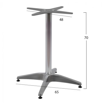 Aluminum Base 4legs 66x66x69cm with cross 45x45cm FK448.01 Chromed Aluminum Base 4legs 66x66x69cm with cross 45x45cm FK448.01 Chromed
