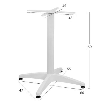Aluminum Base 4legs 65x65x70cm with cross 48x48cm FK448.02 White Aluminum Base 4legs 65x65x70cm with cross 48x48cm FK448.02 White