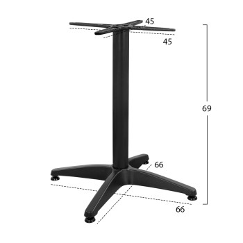 Aluminum Base 4legs 65x65x70cm with cross 48x48cm FK448.03 Black Aluminum Base 4legs 65x65x70cm with cross 48x48cm FK448.03 Black
