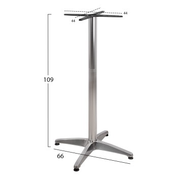 Bar Base Aluminum 66x66x109cm with cross 44x44cm FK450 Chromed Bar Base Aluminum 66x66x109cm with cross 44x44cm FK450 Chromed