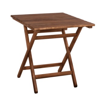 Director''s Table Limnos 70x70x75cm Solid Wood Impregnation Walnut FK5648.01