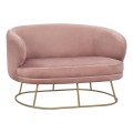 SOFA 2 SEATS FK8492.02 FROM VELVET DUSTY PINK WITH GOLDEN BASE 125X80X84Y cm. SOFA 2 SEATS FK8492.02 FROM VELVET DUSTY PINK WITH GOLDEN BASE 125X80X84Y cm.