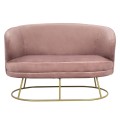 SOFA 2 SEATS FK8492.02 FROM VELVET DUSTY PINK WITH GOLDEN BASE 125X80X84Y cm. SOFA 2 SEATS FK8492.02 FROM VELVET DUSTY PINK WITH GOLDEN BASE 125X80X84Y cm.