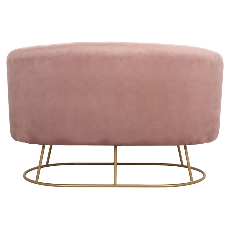 SOFA 2 SEATS FK8492.02 FROM VELVET DUSTY PINK WITH GOLDEN BASE 125X80X84Y cm. SOFA 2 SEATS FK8492.02 FROM VELVET DUSTY PINK WITH GOLDEN BASE 125X80X84Y cm.
