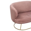 SOFA 2 SEATS FK8492.02 FROM VELVET DUSTY PINK WITH GOLDEN BASE 125X80X84Y cm. SOFA 2 SEATS FK8492.02 FROM VELVET DUSTY PINK WITH GOLDEN BASE 125X80X84Y cm.