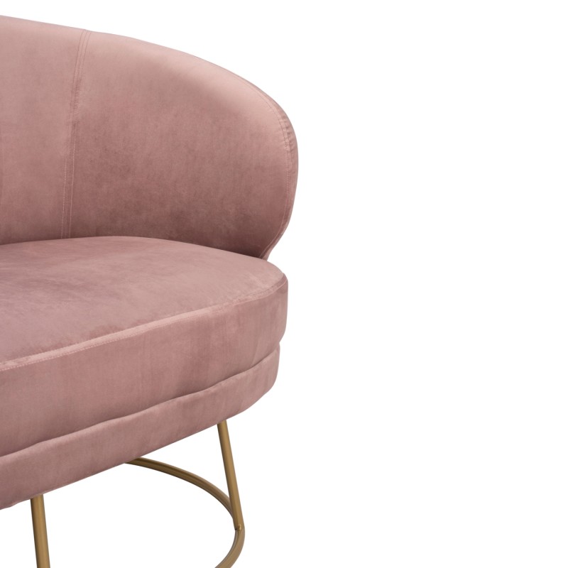 SOFA 2 SEATS FK8492.02 FROM VELVET DUSTY PINK WITH GOLDEN BASE 125X80X84Y cm. SOFA 2 SEATS FK8492.02 FROM VELVET DUSTY PINK WITH GOLDEN BASE 125X80X84Y cm.