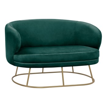 Sofa 2 seater Arien from Velver Cyppress Green with gold base FK8492.03 125X80X84cm