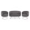 Set Living Room 2 Seater & 2 Armchairs Arien Grey Velvet with Silver Base FK11051.01