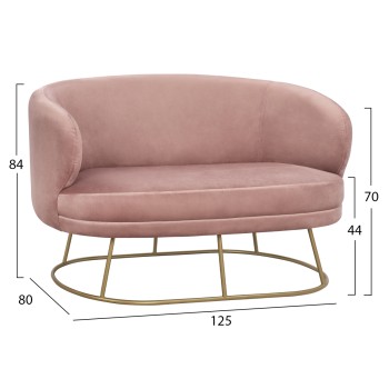 LIVING ROOM SET IN DUSTY PINK VELVET WITH GOLDEN BASE FK11051.02 LIVING ROOM SET IN DUSTY PINK VELVET WITH GOLDEN BASE FK11051.02