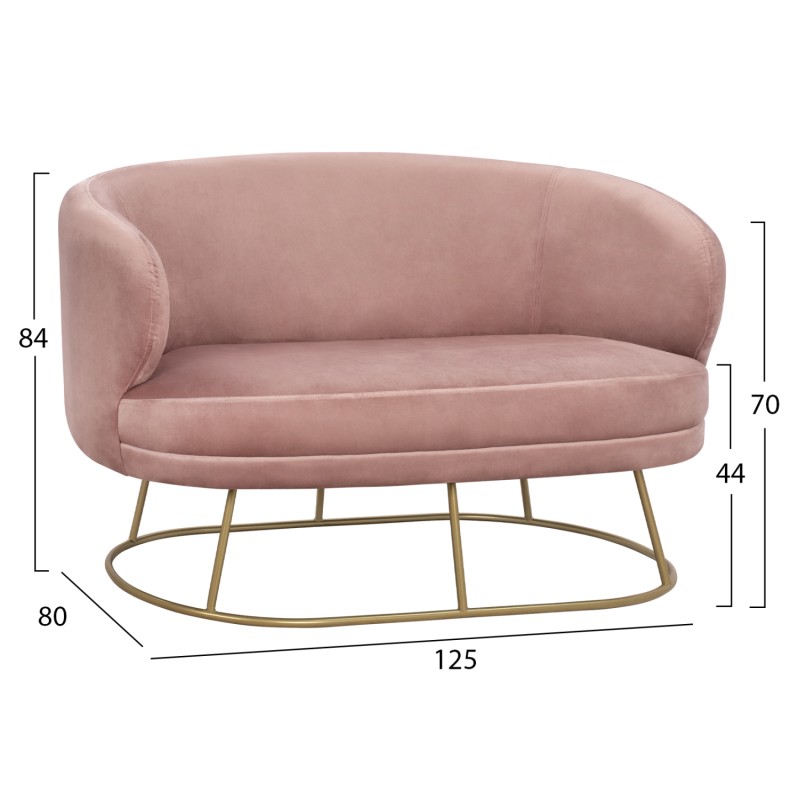 LIVING ROOM SET IN DUSTY PINK VELVET WITH GOLDEN BASE FK11051.02