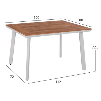 Set 5 pieces Table & Armchairs Aluminum Polywood White Color FK10459 Set 5 pieces Table & Armchairs Aluminum Polywood White Color FK10459