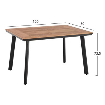 Set 5 pieces Miller Aluminum & Polywood with Table 120x80x72.5 Grey FK10503.10 Set 5 pieces Miller Aluminum & Polywood with Table 120x80x72.5 Grey FK10503.10