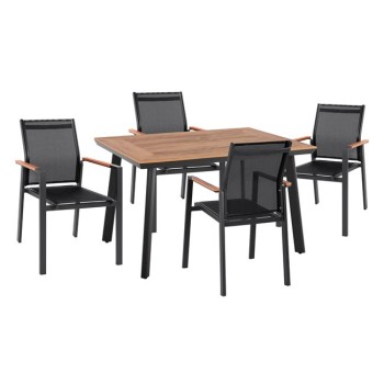 Set 5 pieces Miller Aluminum & Polywood with Table 120x80x72.5 Grey FK10503.10