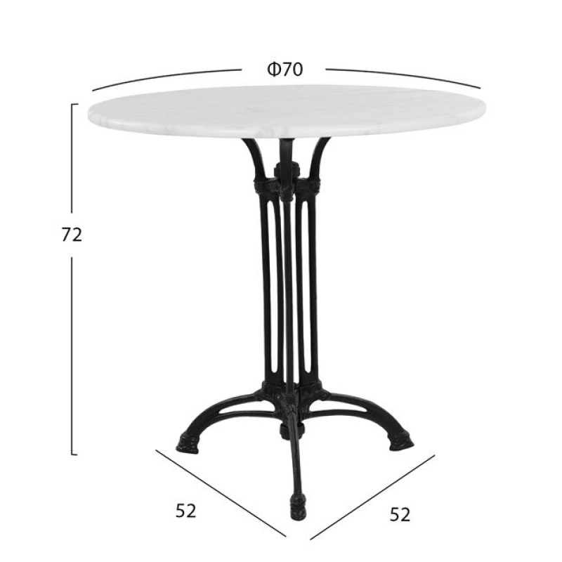 Table with 3 legs Base from cast iron with Marble '70x74cm Table with 3 legs Base from cast iron with Marble '70x74cm