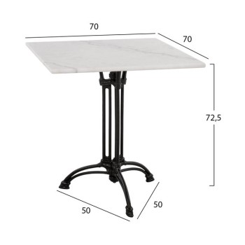 Table with 3 legs from cast iron FK5611 with marble 70x70 Table with 3 legs from cast iron FK5611 with marble 70x70
