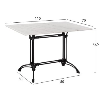 Table with 2 legs Base from cast iron FK5612 with marble 110x70 Table with 2 legs Base from cast iron FK5612 with marble 110x70