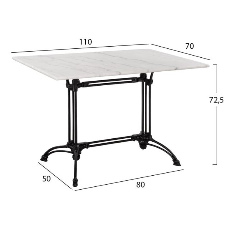 Table with 2 legs Base from cast iron FK5612 with marble 110x70 Table with 2 legs Base from cast iron FK5612 with marble 110x70