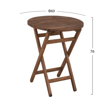 Director's Table Limnos Φ60cm Solid Wood Impregnation Walnut FK5653.01