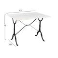 Table with Base from cast iron FK464 with marble 100x60x72 Table with Base from cast iron FK464 with marble 100x60x72