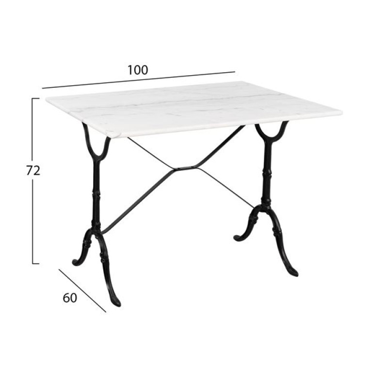Table with Base from cast iron FK464 with marble 100x60x72 Table with Base from cast iron FK464 with marble 100x60x72
