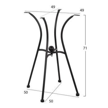 Metallic Base FK466 4legs in black color 50x50 cm.