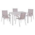 Set 5 pieces aluminum Table 120x80x75.5 White FK10522 Set 5 pieces aluminum Table 120x80x75.5 White FK10522
