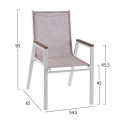 Set 5 pieces aluminum Table 120x80x75.5 White FK10522 Set 5 pieces aluminum Table 120x80x75.5 White FK10522
