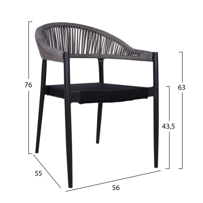 Set 5 pieces Aluminum with Table 140x80x75.5 Grey FK10519 Set 5 pieces Aluminum with Table 140x80x75.5 Grey FK10519